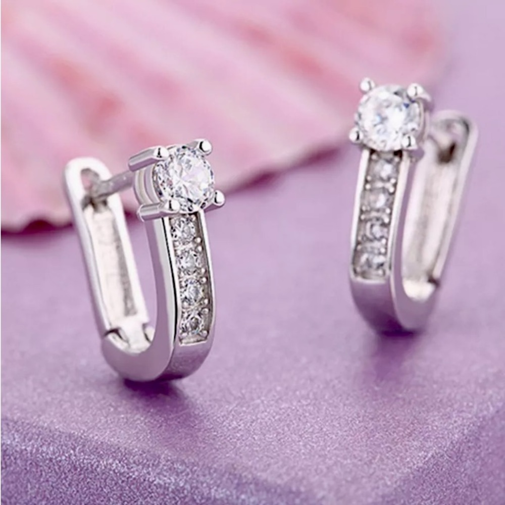 🌟  Silver Diamond Earrings